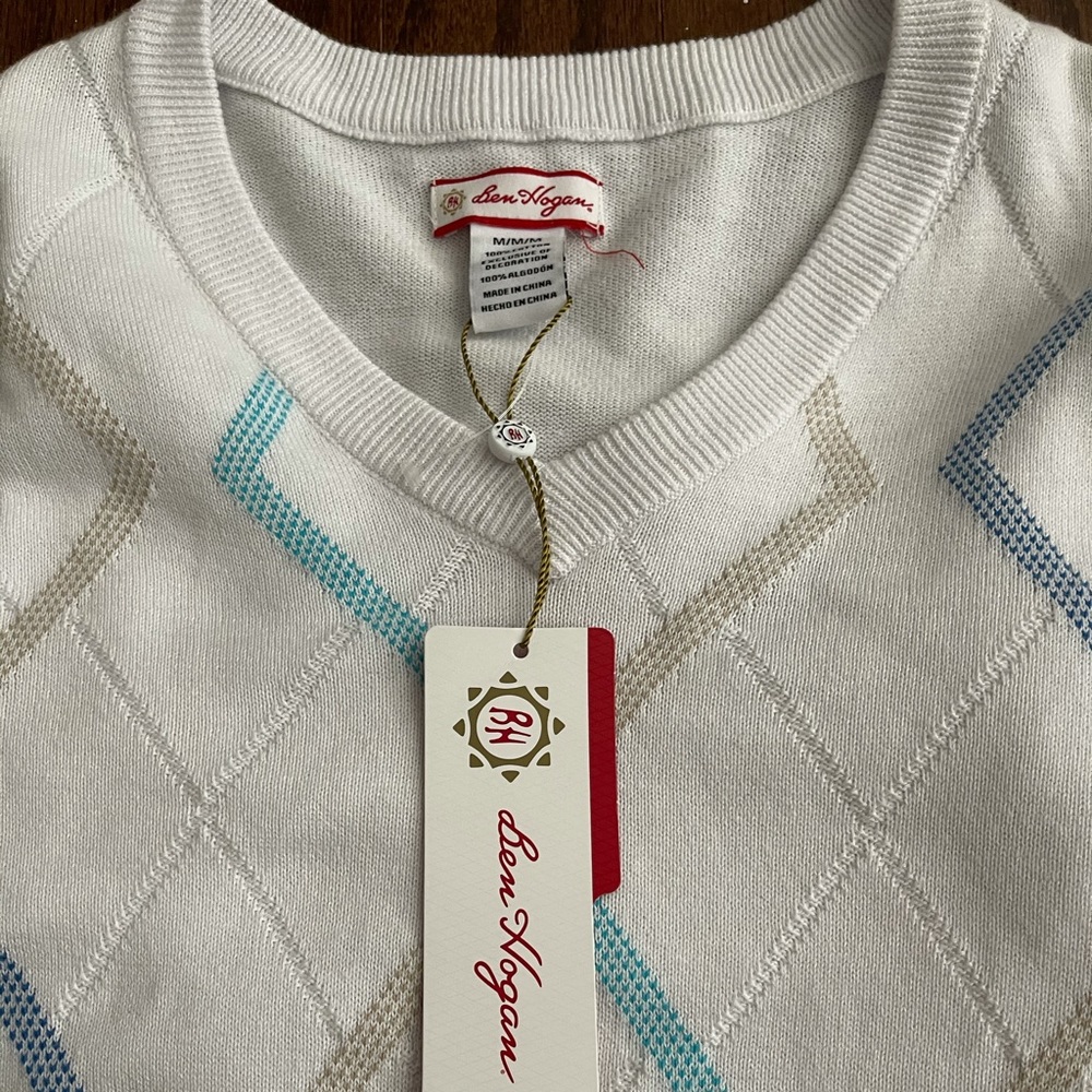 NWT Ben Hogan Argyle Golf Sweater Medium